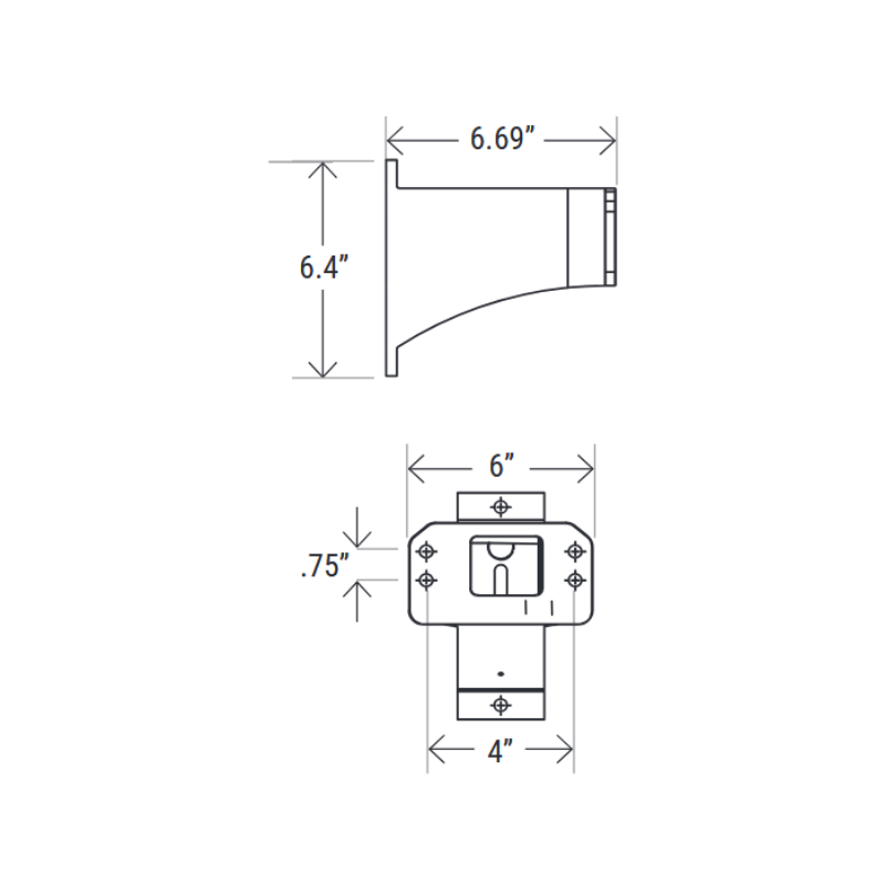 SAM-AL2 Straight Arm Mount for Square Pole