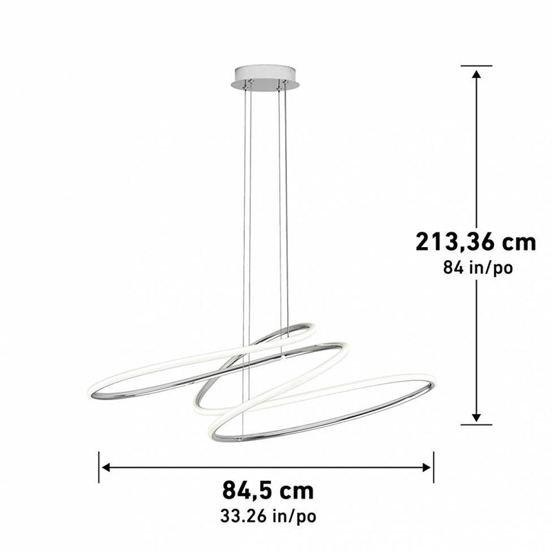 PDT-SBC-CR Swirl Butterfly 1-lt 34" LED Pendant, CCT