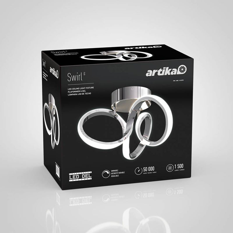 FM-SWR-C Swirl 1-lt 14" LED Flush Mount