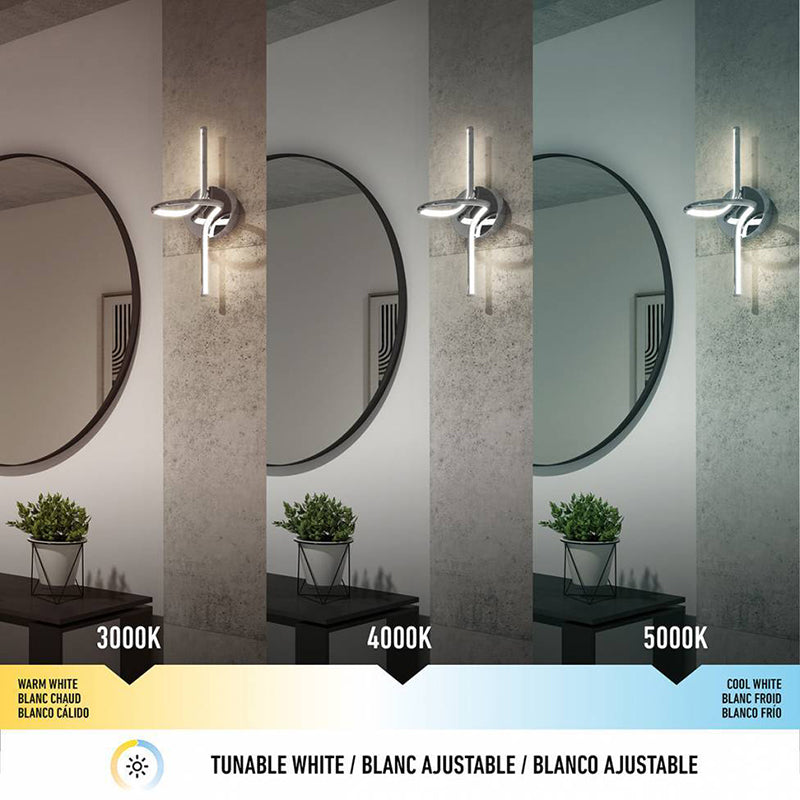 SCO-SWC Swirl 1-lt 16" Tall LED Wall Light, CCT