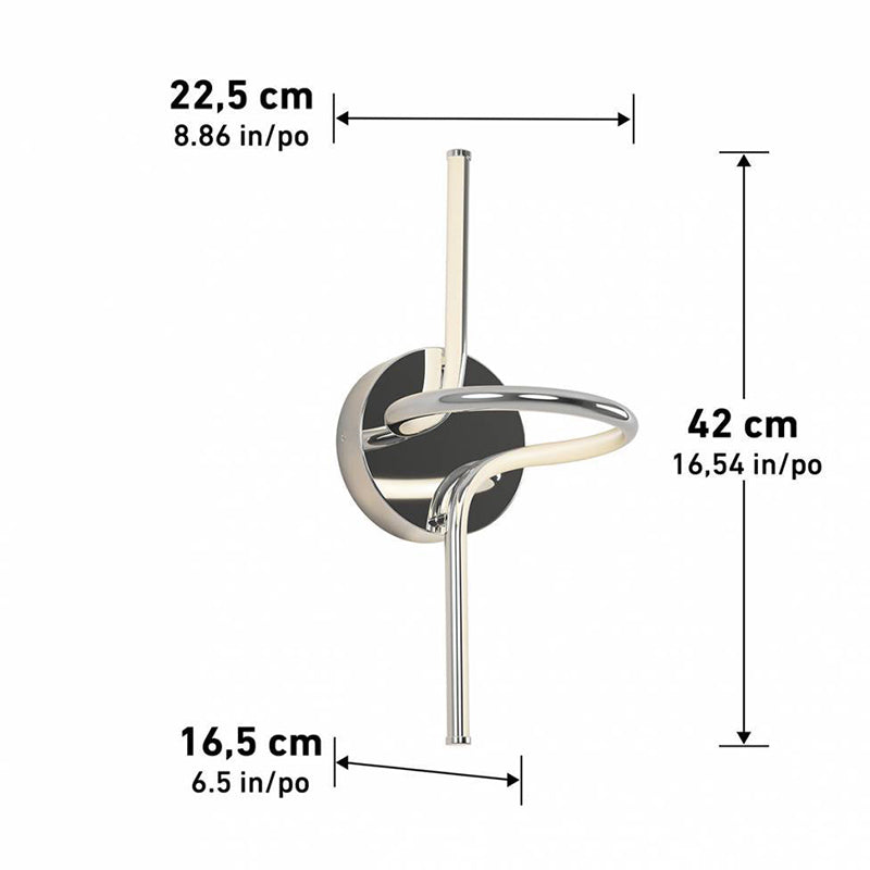 SCO-SWC Swirl 1-lt 16" Tall LED Wall Light, CCT