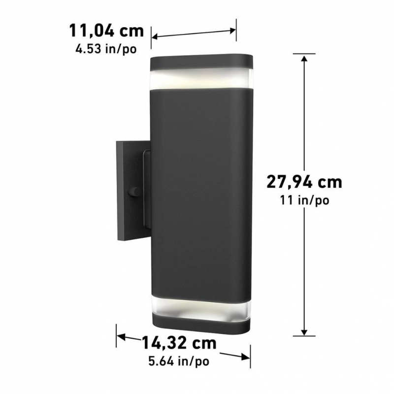 SCIN-TG-MB Trygon 2-lt 11" Tall LED Outdoor Wall Light