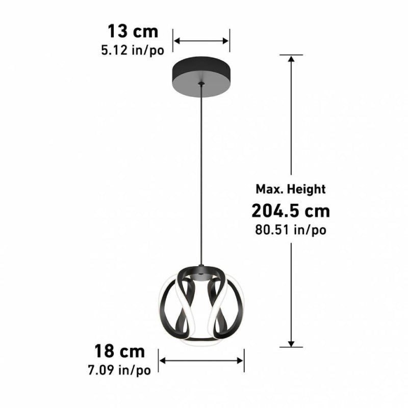 PDT1-VIC-HD2BL Vivaldi 1-lt 7" LED Pendant