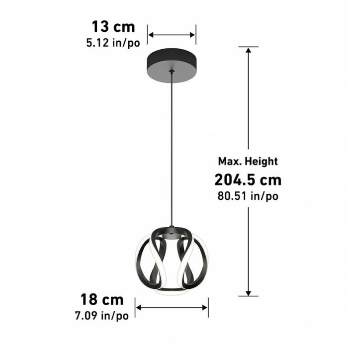 PDT1-VIC-HD2BL Vivaldi 1-lt 7" LED Pendant