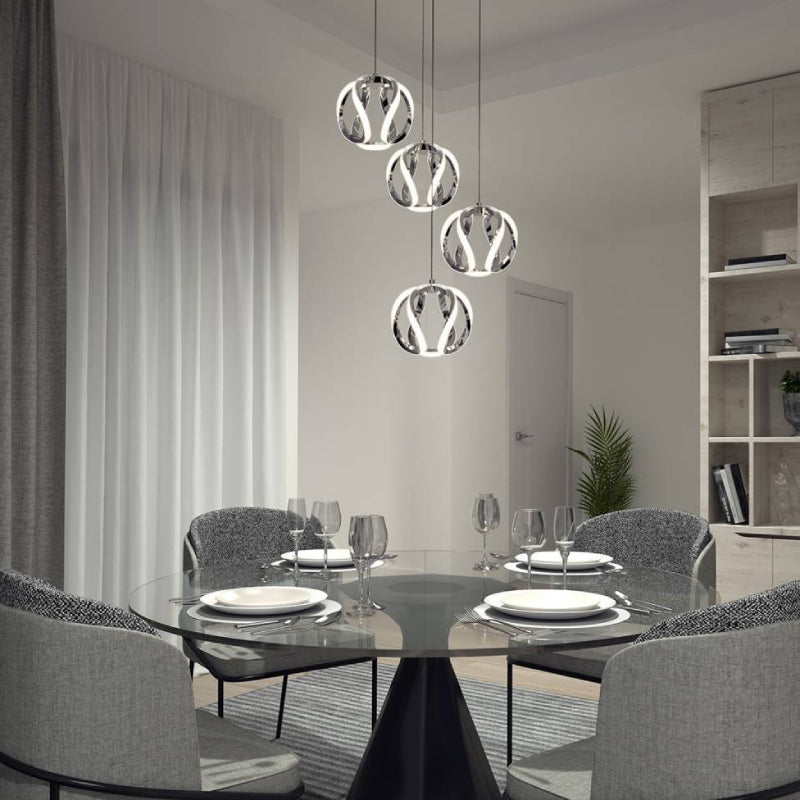 PDT4-VIC-CR Vivaldi 4-lt 12" LED Pendant