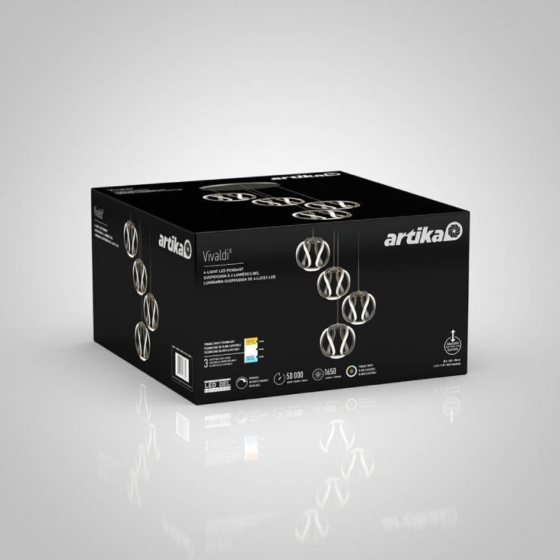 PDT4-VIC-HD2BL Vivaldi 4-lt 12" LED Pendant