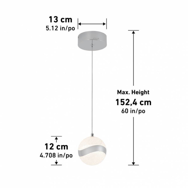 PDT-1WA Wavey 1-lt 5" LED Pendant