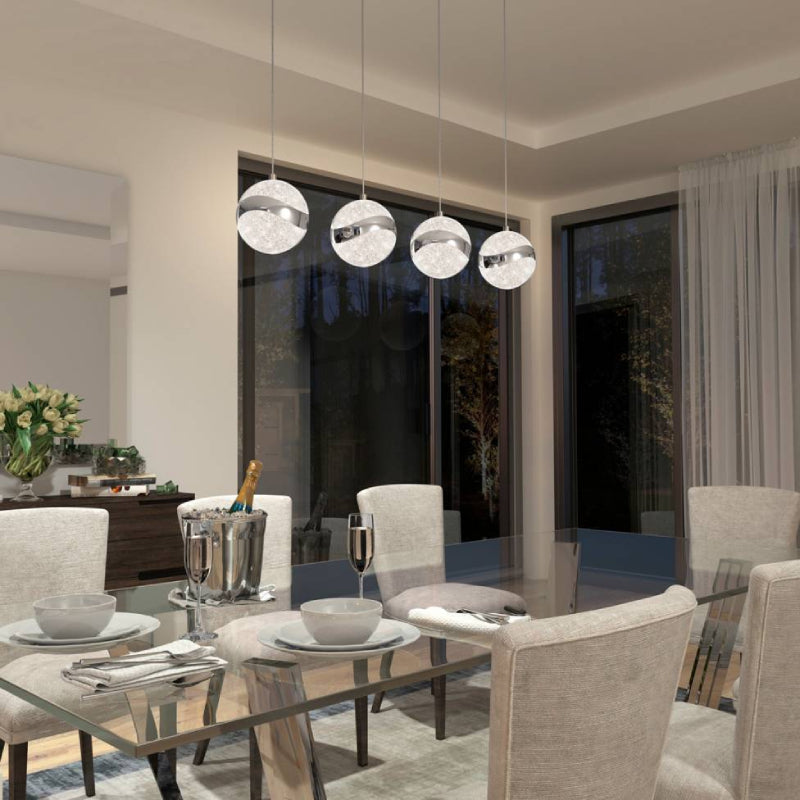PDT-4WA Wavey 4-light Integrated LED Pendant