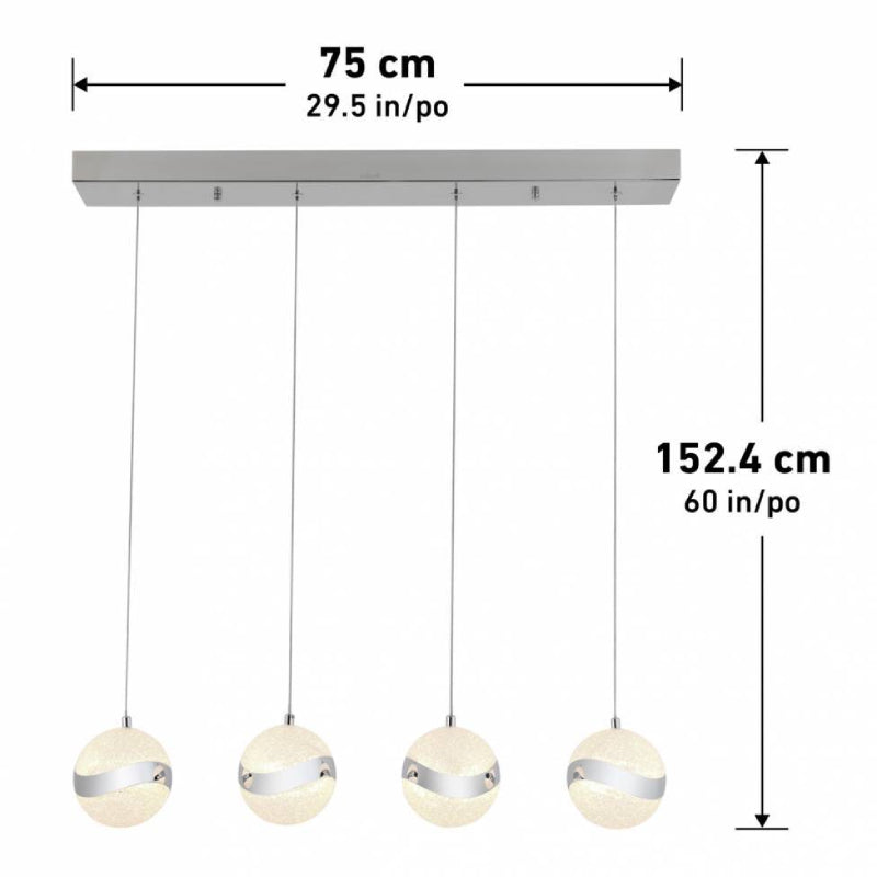 PDT-4WA Wavey 4-light Integrated LED Pendant