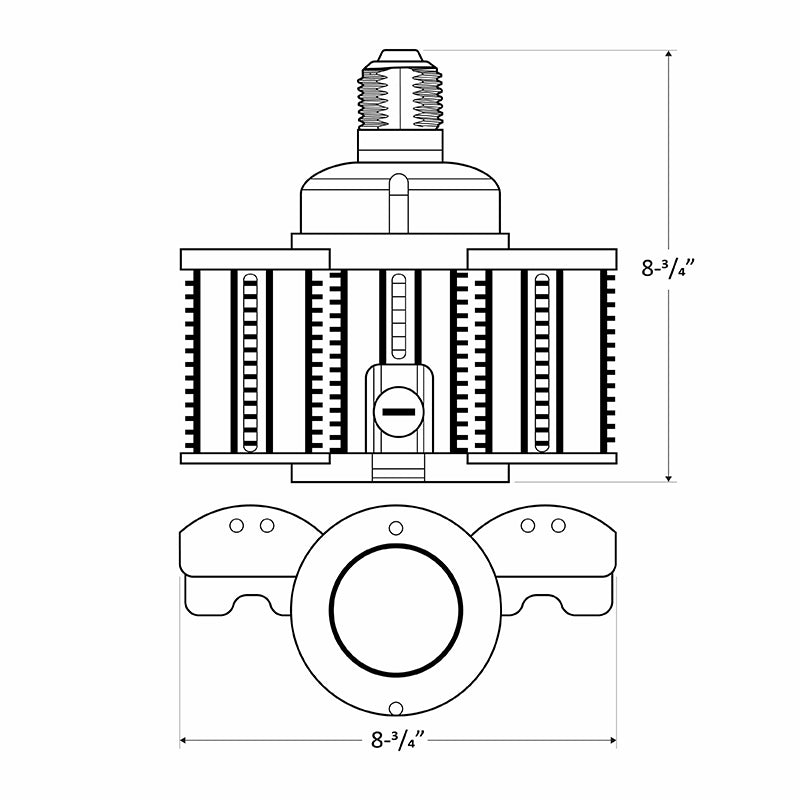 CL-FLTW 54W/63W/75W LED Flat HID Retrofit Lamp, E39 Base, 5000K