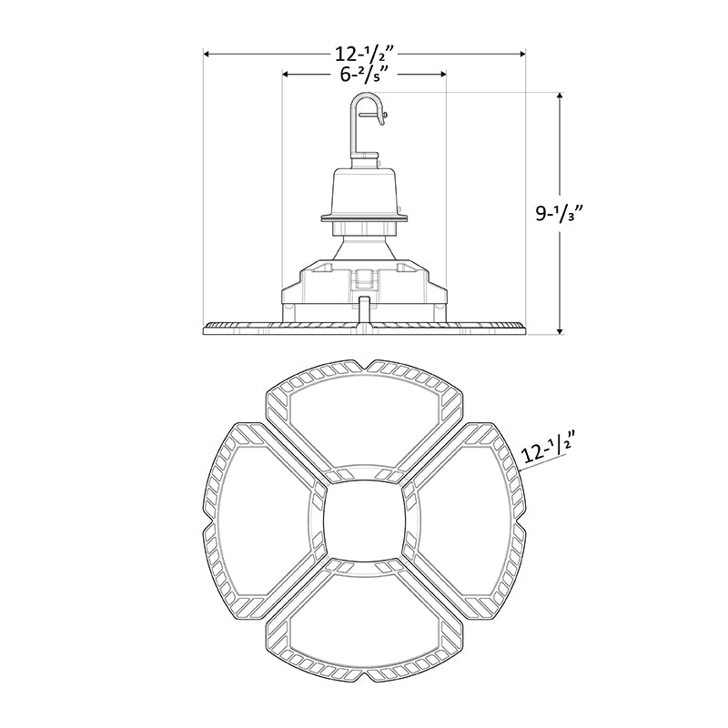 UHL 150W 18000 Lumens, 5000K UFO High Bay 120-277V