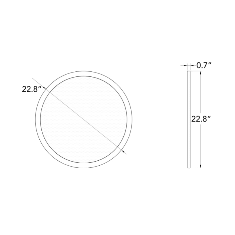 SRPL 22" LED Suspended Up/Down Clear Round Panel Light, CCT