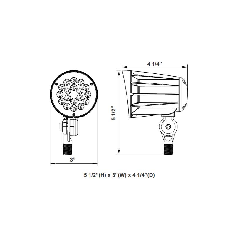 FLD2 15W LED Garden Bullet Light, 5000K
