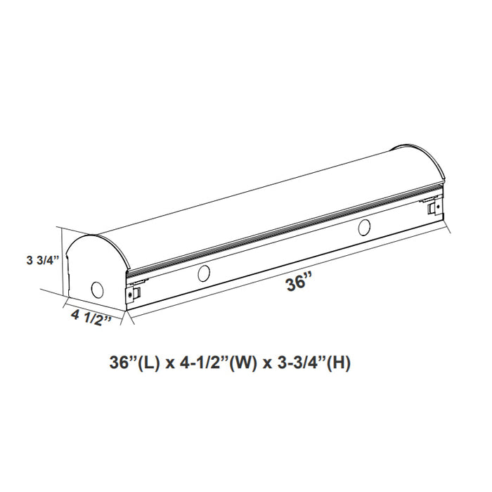 LSL 3FT 30W LED Strip Light, CCT/Wattage Selectable, Up to 3280 Lumens, Dimmable, 120-277V