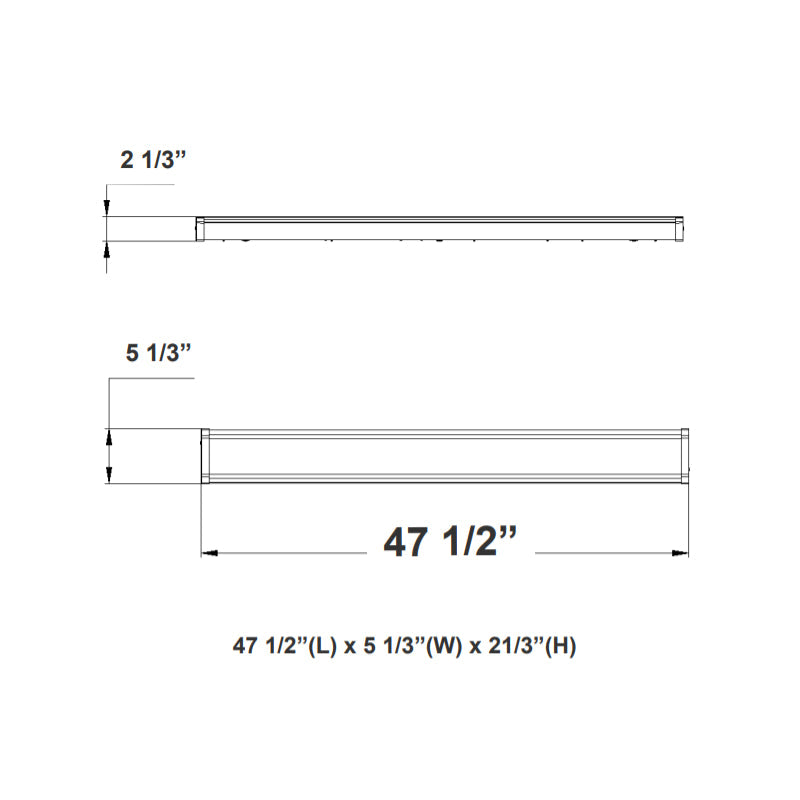 WAE 4FT 40W LED Wraparound Light, CCT Selectable, 3200 Lumens, 0-10V & Triac Dimming, 120-277V