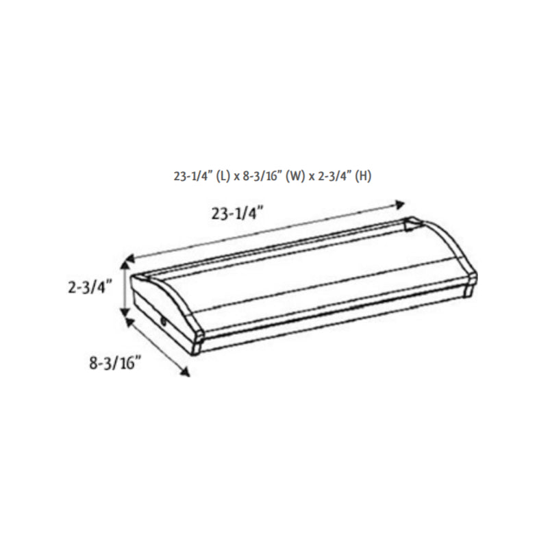 WA 2-FT 25W LED Wraparound, 5000K, 2500 Lumens, Dimmable, 120-277V