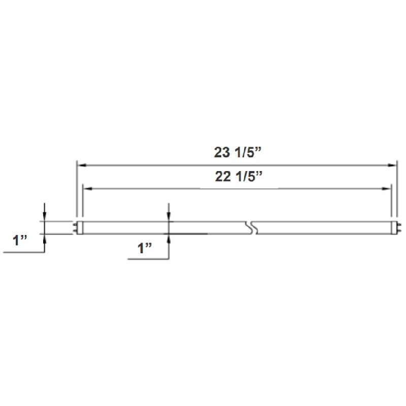 T8-EZ6-GS 2FT 10W LED T8 Linear Lamp, 3500K, Pack of 12