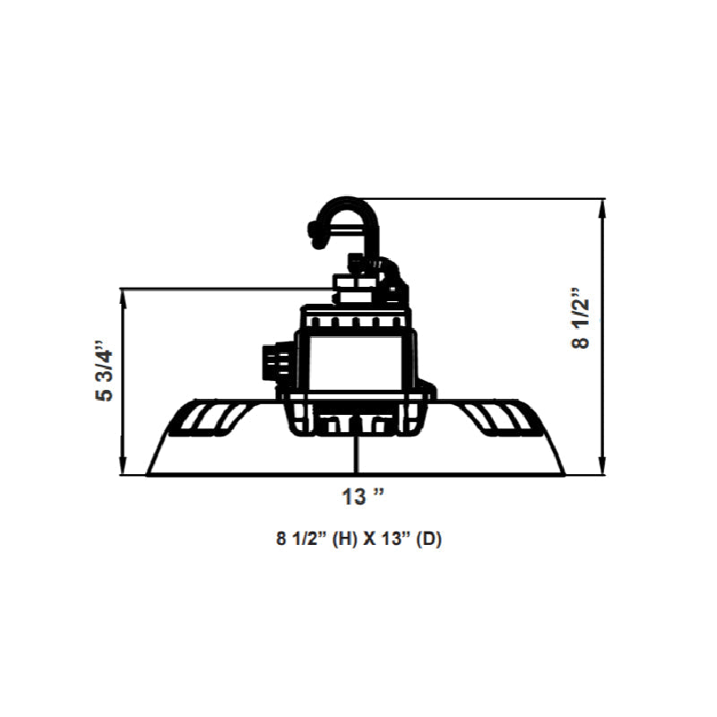 UHX LED UFO High Bay, Wattage Selector, Up to 21000 Lumens 4000K, Dimmable, 120-277V, Black