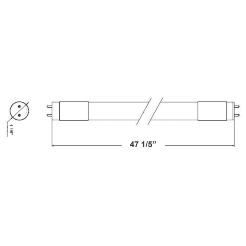 T8-4FT-TYPB 4FT 18W LED T8 Linear Lamp, 4000K, Pack of 12