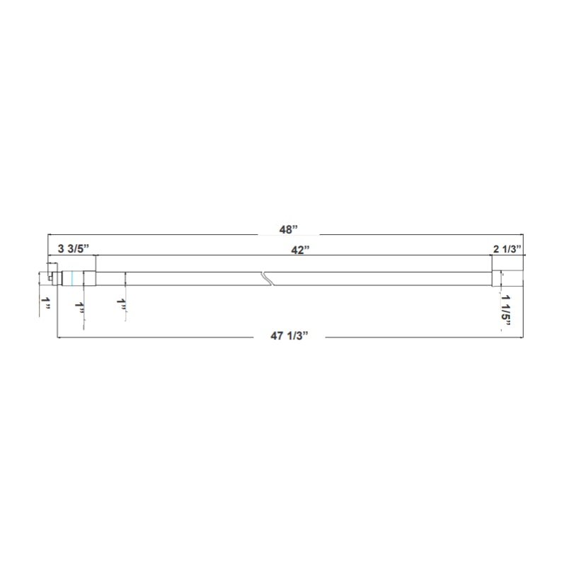 T8-HL 8FT 42W LED T8 Split Lamp, 5000K, Pack of 18