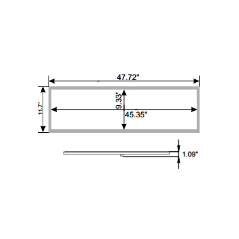 LPS 1x4 40W LED Surface Mount Panel, 3000K
