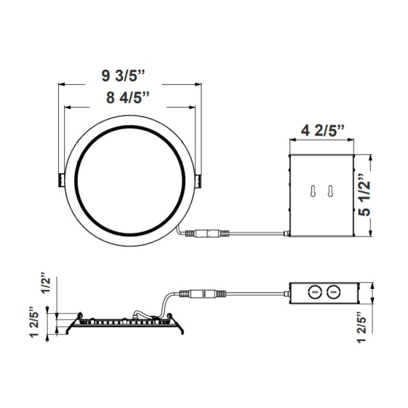 RSLC8 8" LED Commercial Slim Recessed Regressed Baffle Light, 3000K