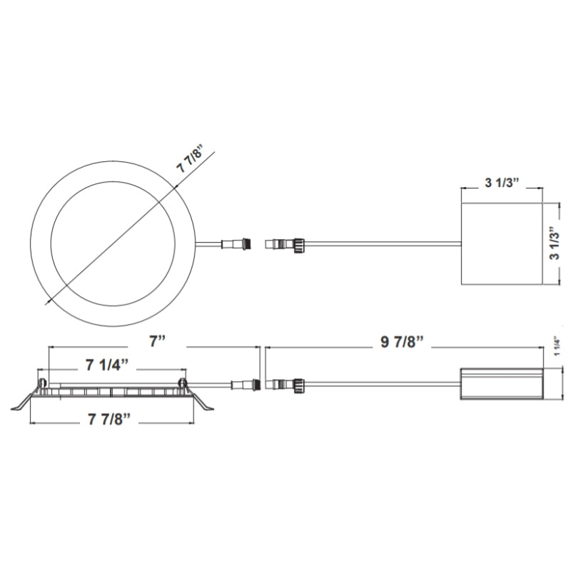 RSL8 8" LED Ultra Slim Recessed Light, CCT Selectable
