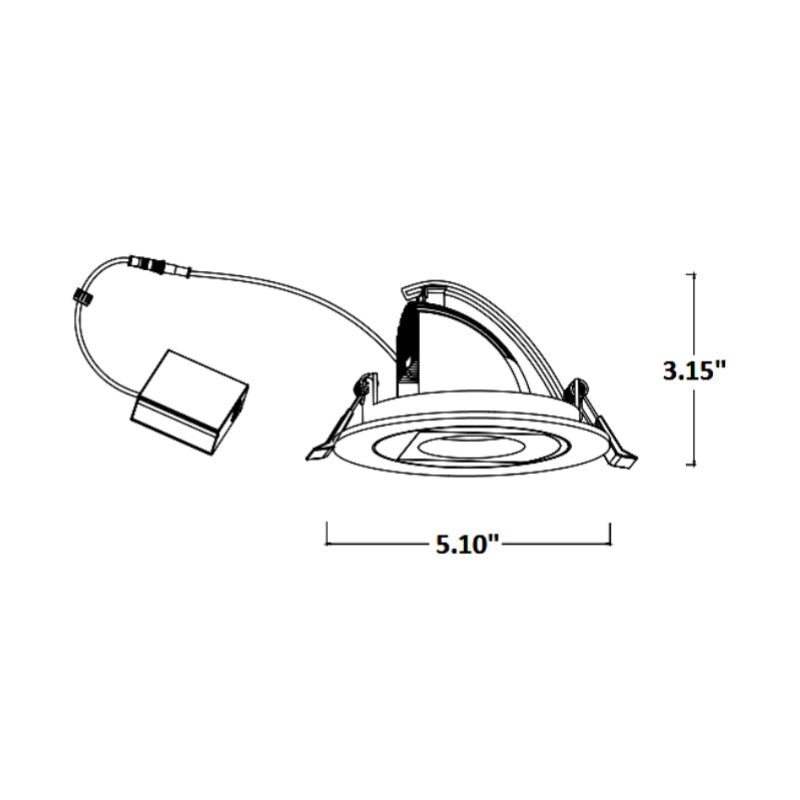 RSL4-APD 4" LED Adjustable Pull-Down Ultra Slim Recessed Light, CCT