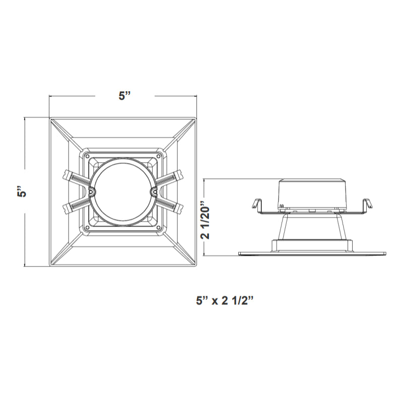 SDL4 4" 10W LED Square Recessed Trim, CCT