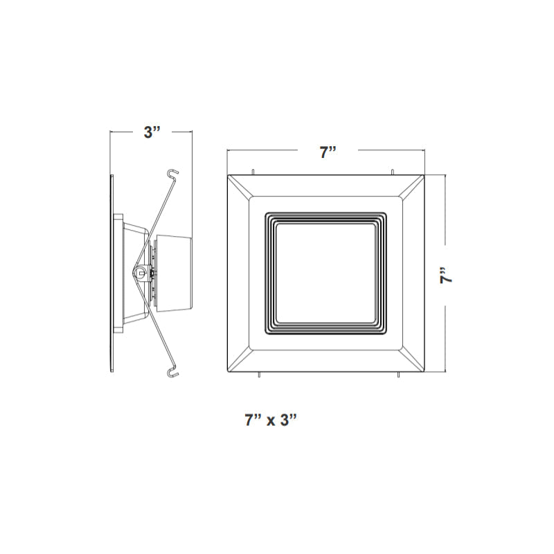 SDL6 5/6" 15W LED Square Recessed Trim, CCT