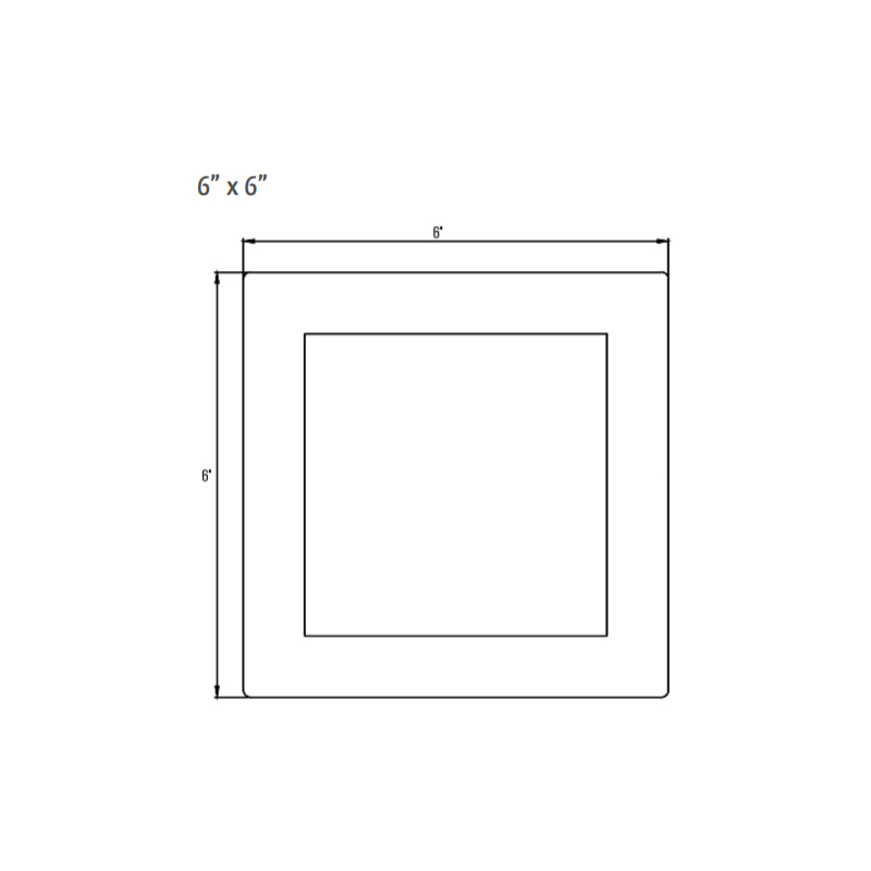 SDL6-BF 5/6" LED Square Recessed Downlight with Baffle Trim, 2700K
