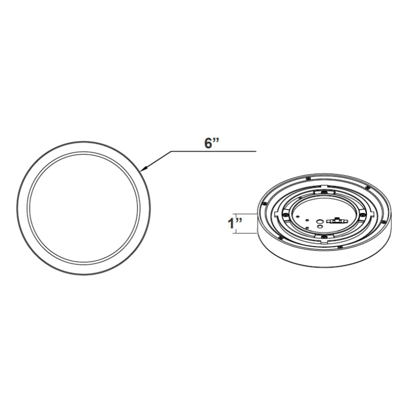 FML 6" 11W LED Flush Mount, CCT