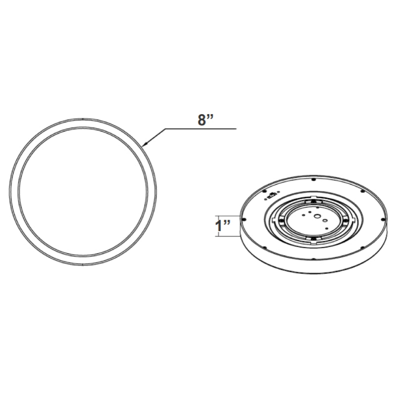 FML 8" 14W LED Flush Mount, CCT