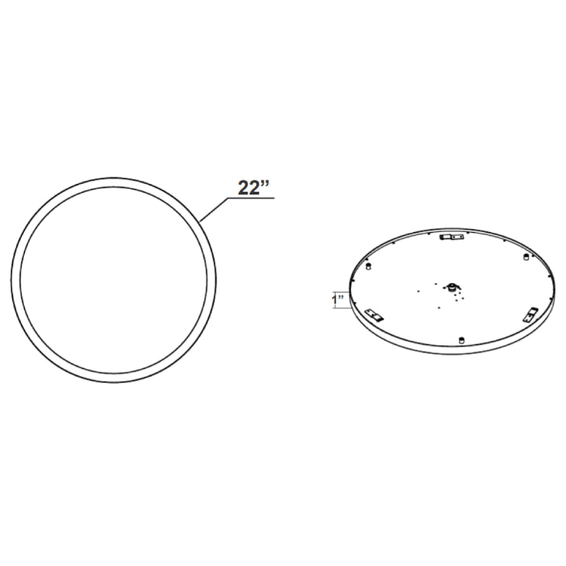 FML 22" 45W LED Flush Mount, CCT