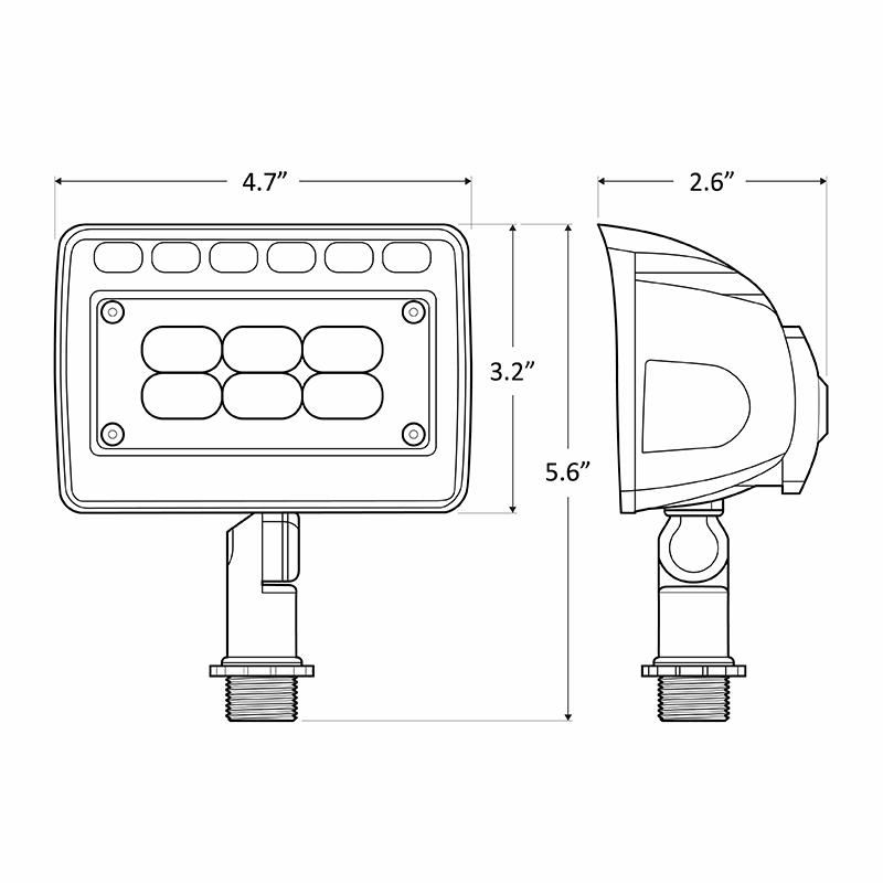 LF4 6W 12V Integrated LED Wall Wash Light, 5000K