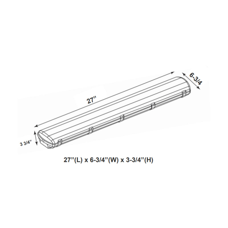 LLVT 2FT 25W LED Linear Vapor Light, CCT