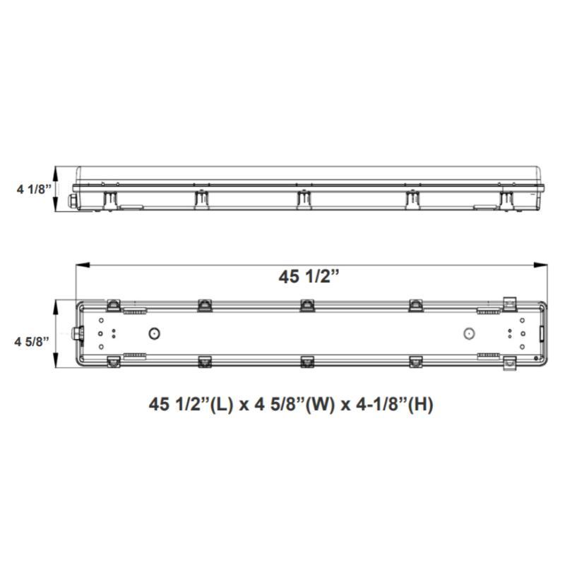 LLVT2 4FT 46W LED Linear Vapor Light, CCT