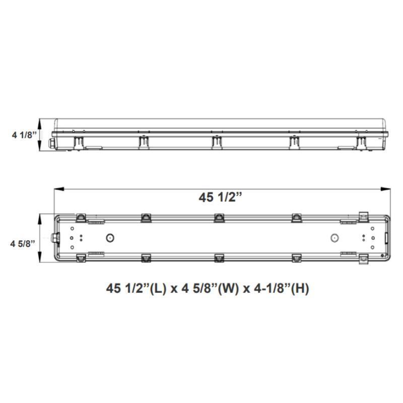 LLVT2 4FT 65W LED Linear Vapor Light, CCT