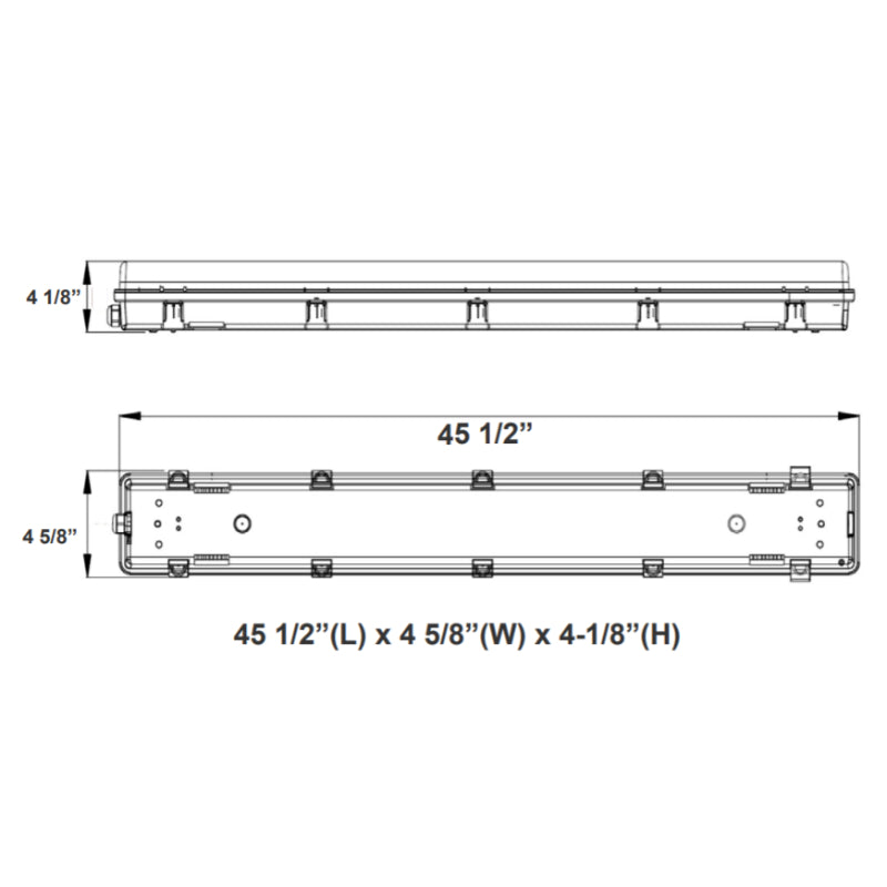 LLVT2 4FT 36W LED Linear Vapor Light, 3500K