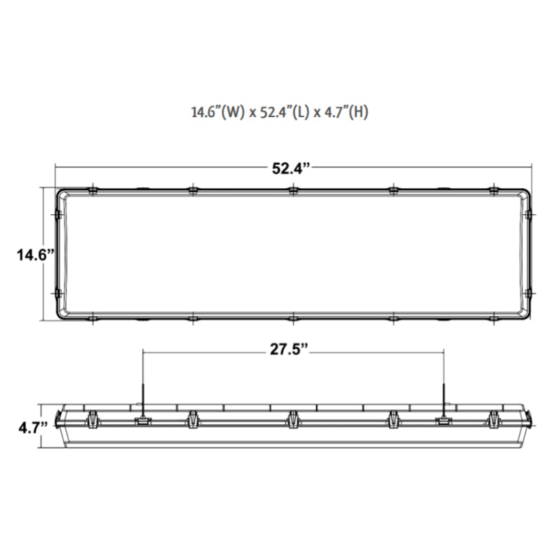 LLVT 4FT 100W LED Linear Vapor Light