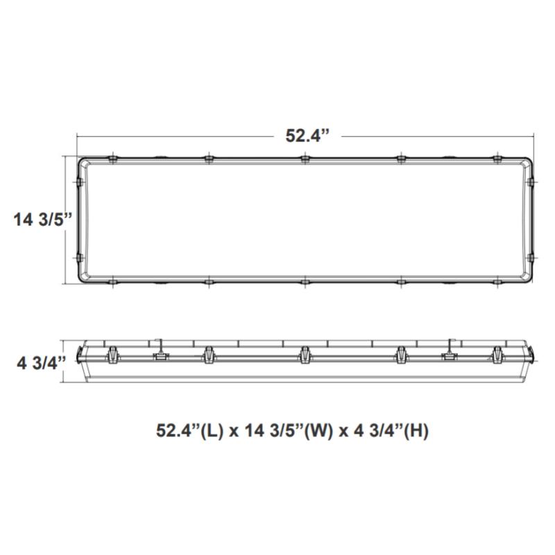 LLVT 4FT 100W LED Linear Vapor Light, CCT, 480V