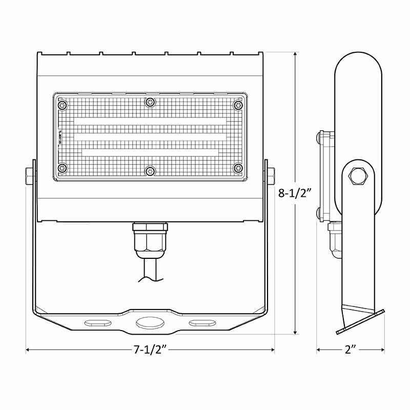 LFX 10W/15W/20W/30W LED Small Flood Light with U Bracket, 5000K