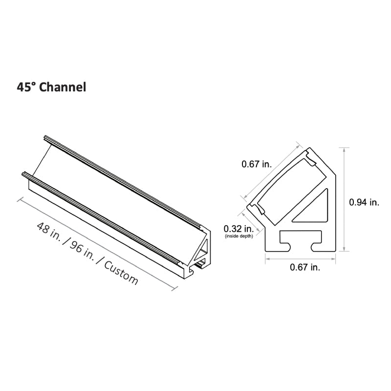 CHROMAPATH 96" Builder Channels, 45º