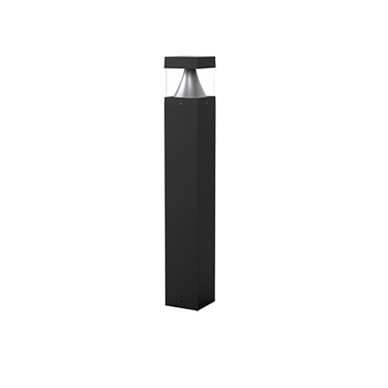 BOL 42" LED Square Flat Top Bollard - Cone Reflector, Clear Lens