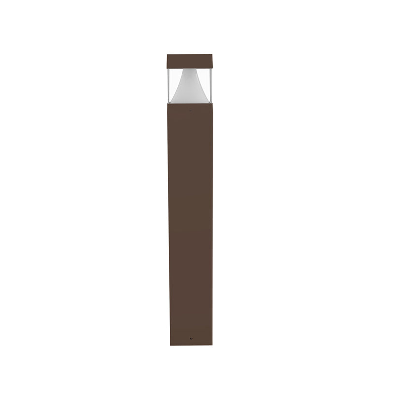 BOL 42" LED Square Flat Top Bollard - Cone Reflector, Clear Lens