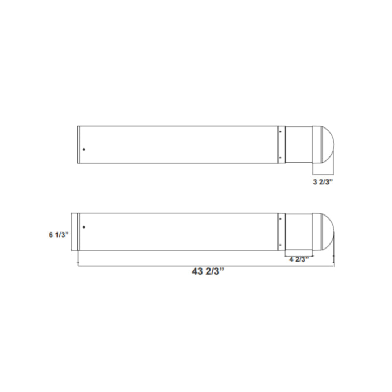 BOL 42" LED Round Flat Top Bollard - Cone Reflector, Clear Lens