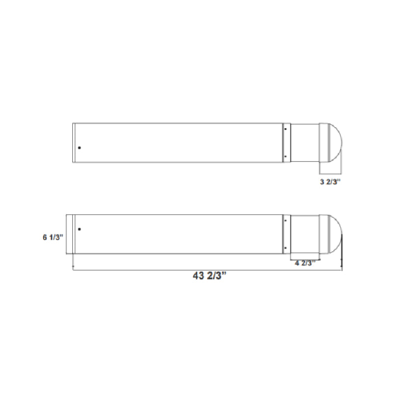 BOL 44" LED Round Dome Top Bollard - Louver Reflector, Clear Lens