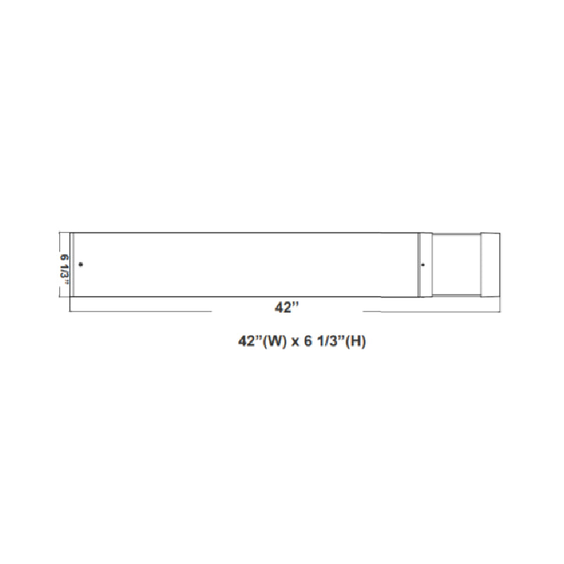 BOL 42" LED Square Flat Top Bollard - Cone Reflector, Clear Lens