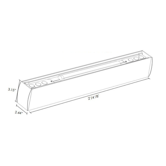 E1LAL2U 2-ft 20W LED Linear Architectural, Indirect/Direct Lighting, CCT Selectable