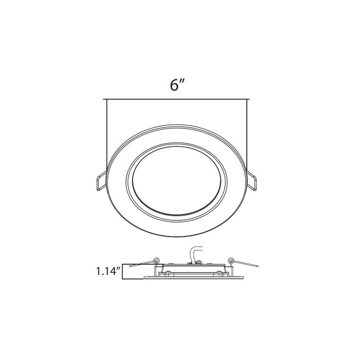 E2DLF 6" 11W 900 Lumens, LED Slim Downlight, CCT Selectable 90 CRI, Dimmable 120V